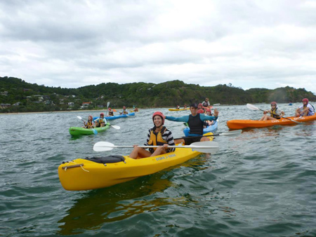 The Blue Rock Byron Shire team kayak paddles to Wategos