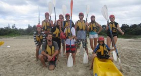 The Blue Rock Byron Shire team kayak paddles to Wategos
