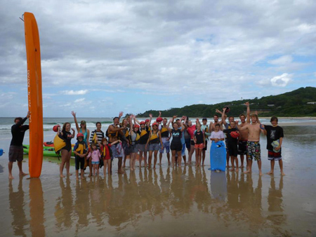 The Blue Rock Byron Shire team kayak paddles to Wategos