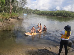 Paddling on the river in Northern NSW Paddling on the river in Northern NSW